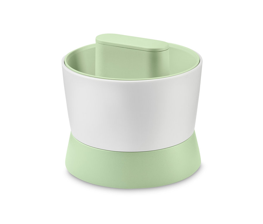 Kráječ zeleniny se světle zelenou základnou a bílým středem.