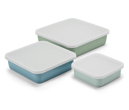 Smaltované zapékací formy s víkem, 3 ks