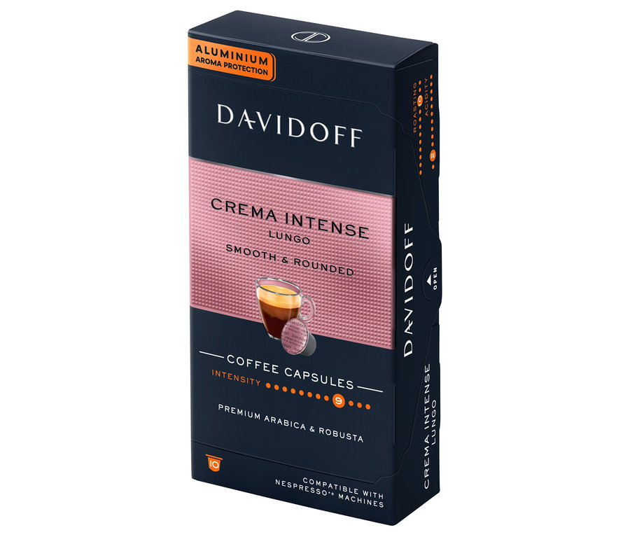 Balení 10 kapslí DAVIDOFF CAFÉ Crema Intense.