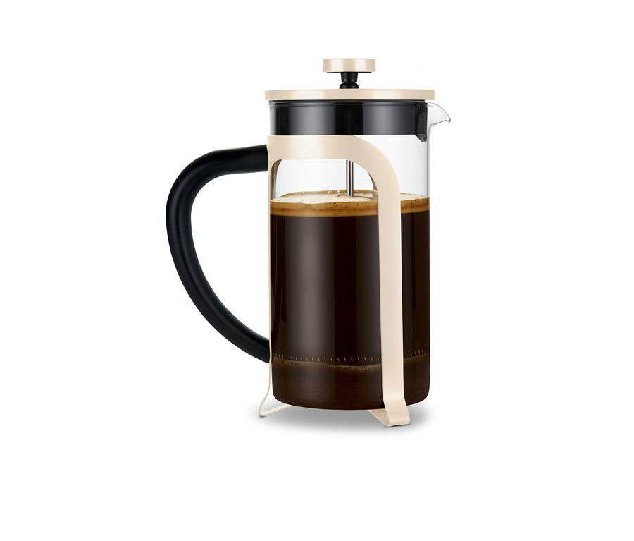 Béžová french press konvička 800 ml, 6 šálků.