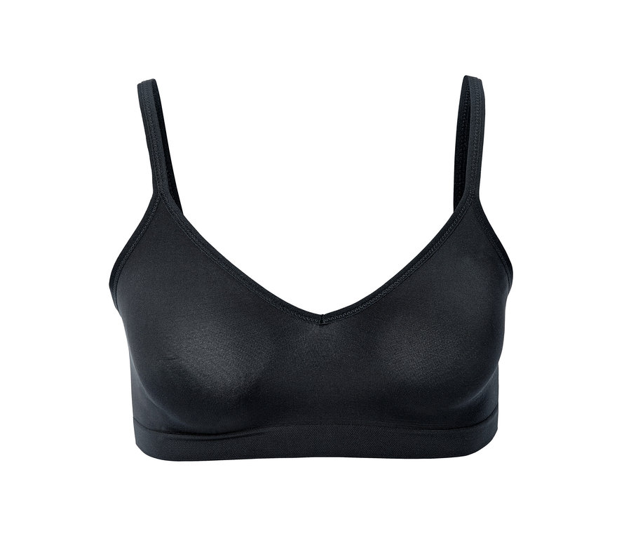 Černá bezešvá měkká podprsenka.