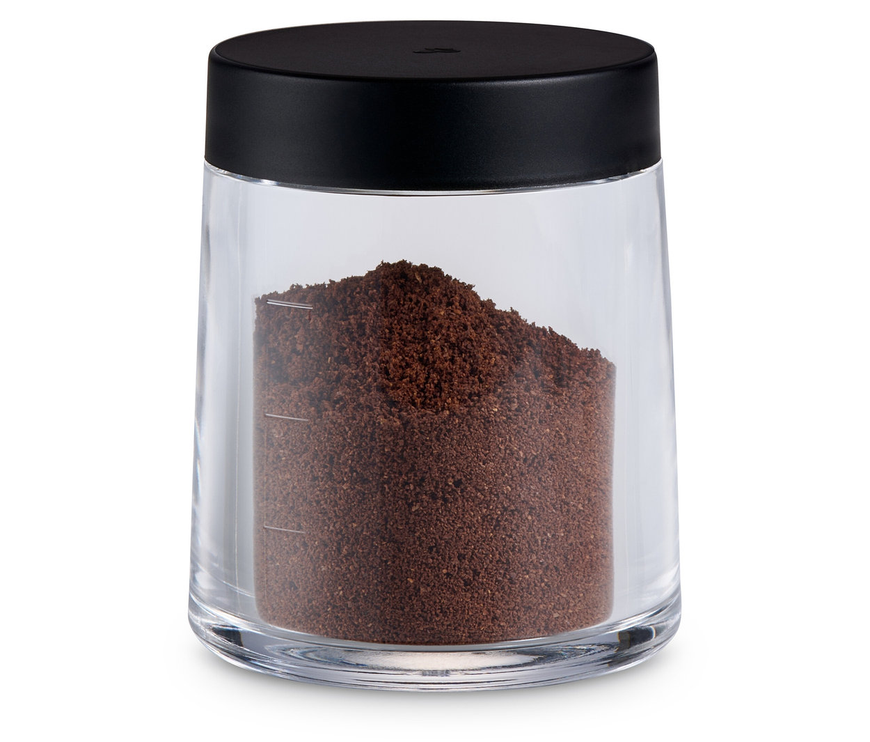 Mletá káva v ručním mlýnku na kávu, stříbrný.