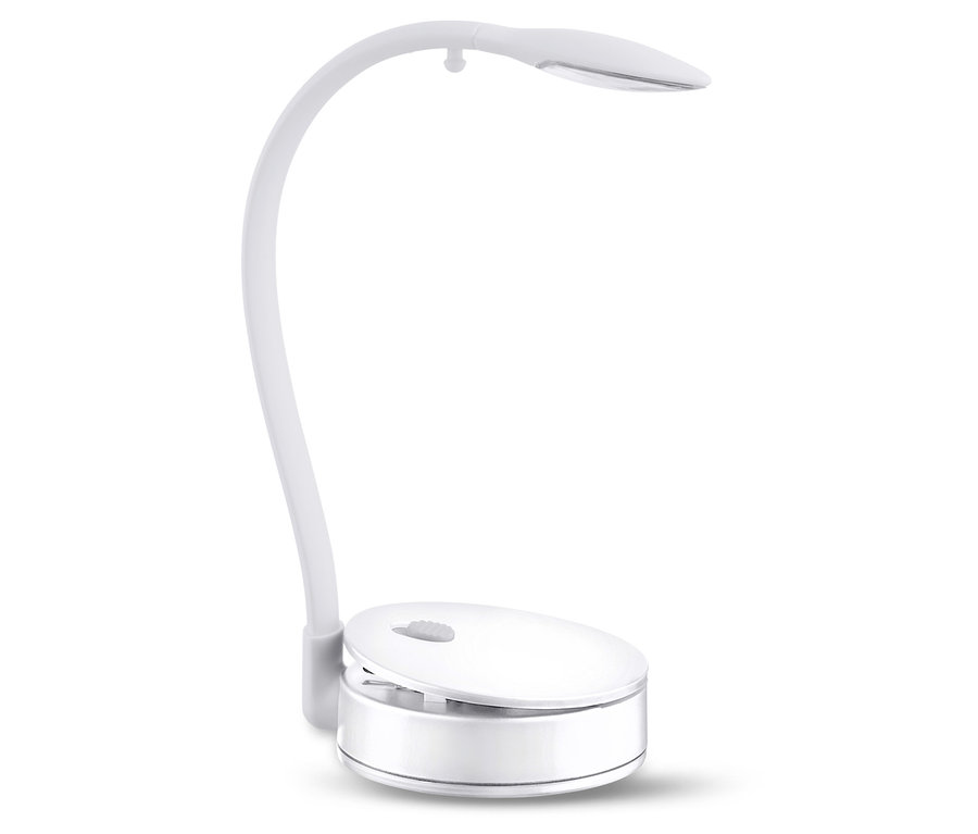 Bílá lampa na bílém pozadí.