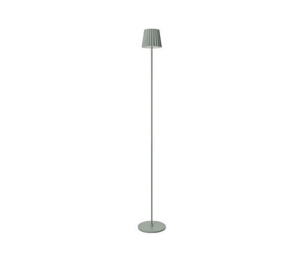 Šalvějově zelená LED dobíjecí venkovní stojací lampa.