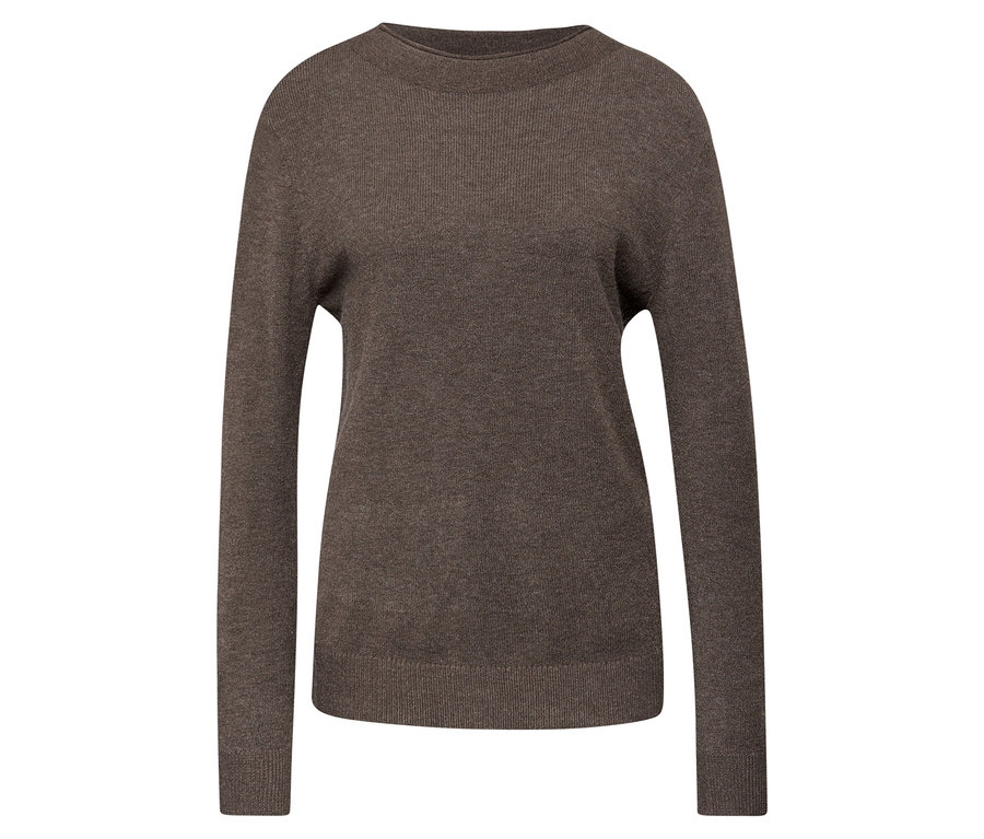 Hnědý pletený svetr s rolovaným lemem Street One.
