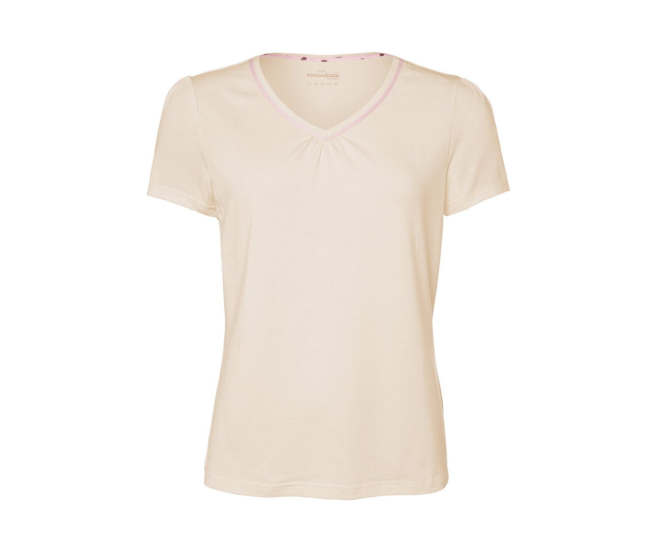 Krémové tričko s krátkými rukávy, 3/4 pyžamo.