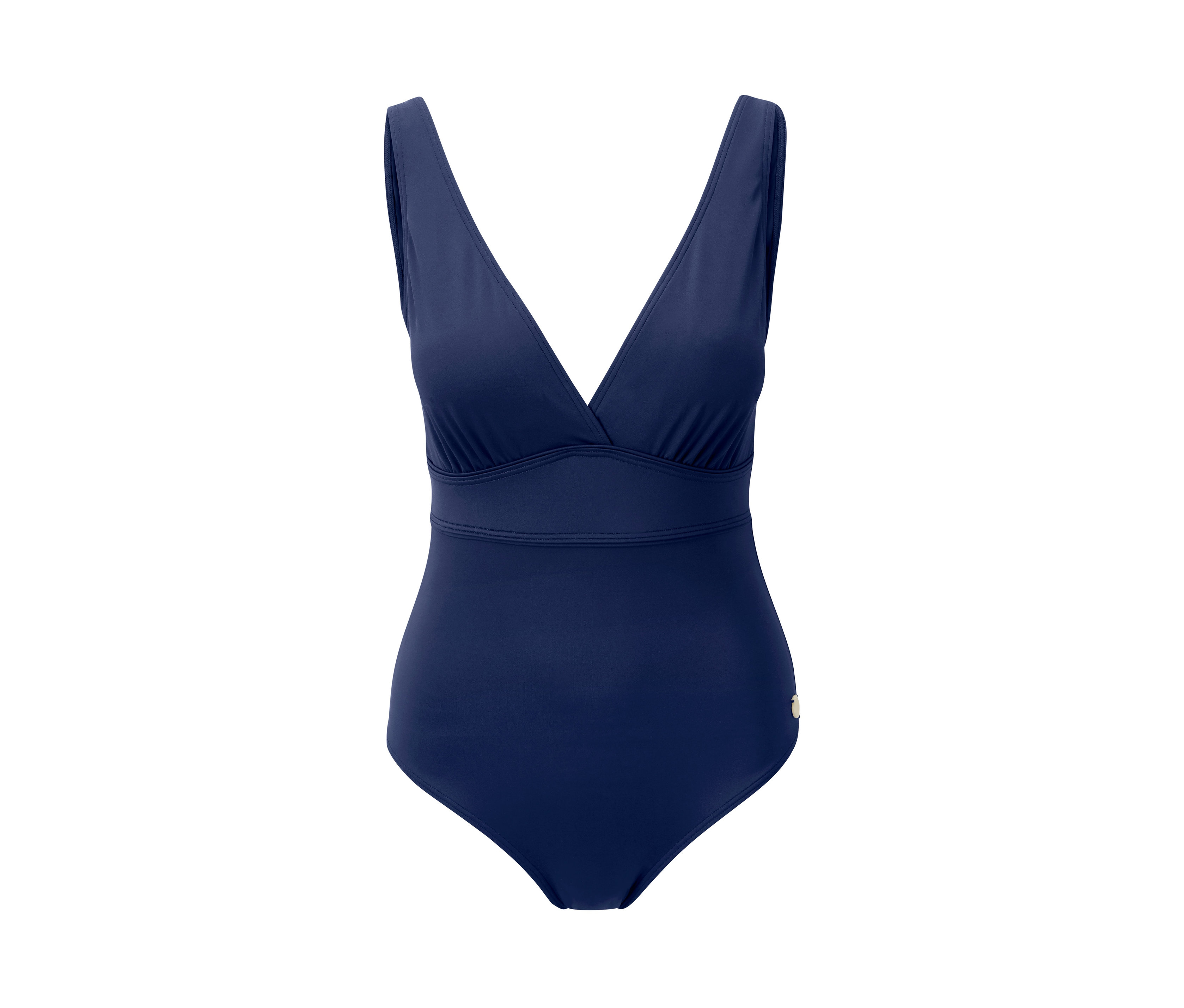 Tvarující jednodílné plavky s výstřihem do V.
