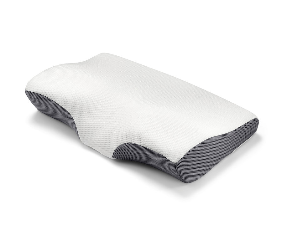 Polštář pro oporu krční páteře na bílém pozadí.