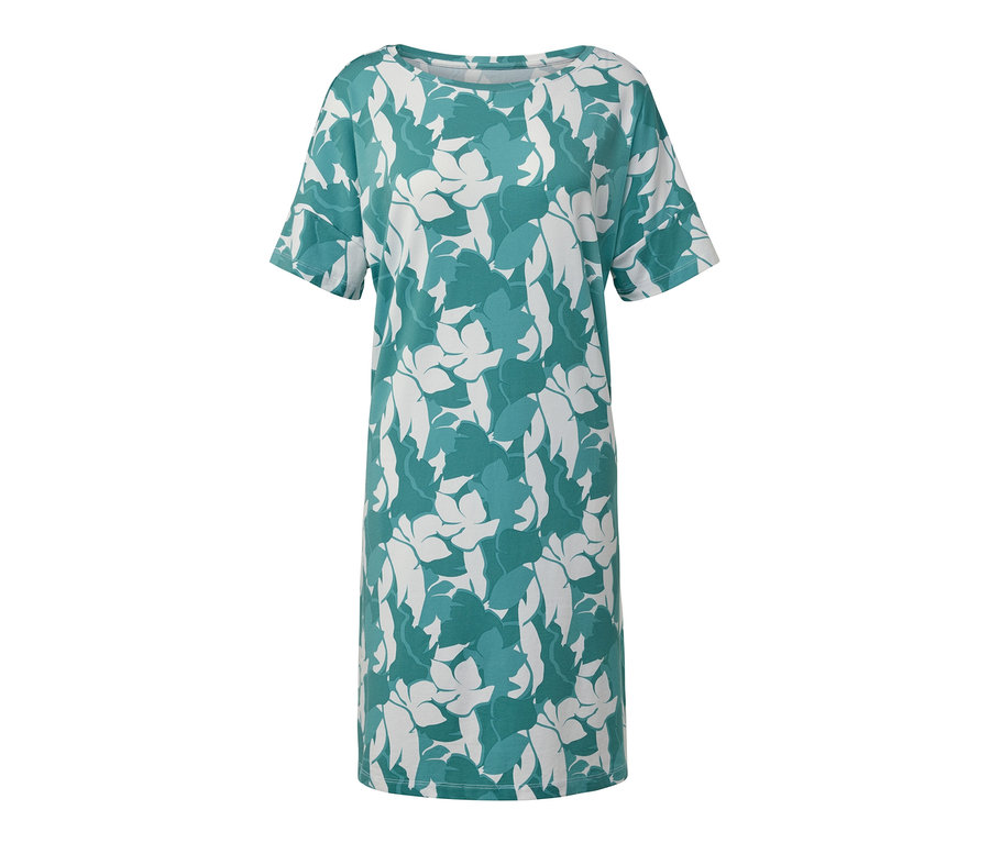 Zobrazení noční košile s krátkými rukávy s květinovým vzorem.