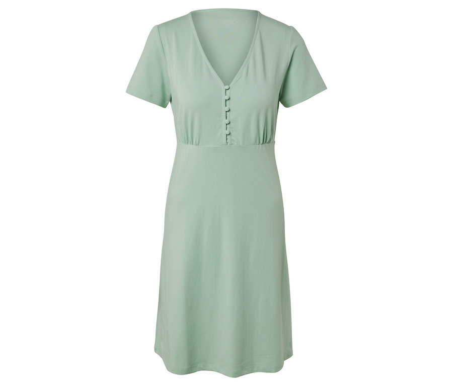 Zelená noční košile s krátkými rukávy a knoflíčky.