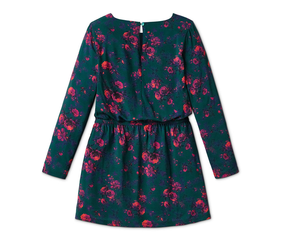 Zobrazené jsou viskózové šaty s květinovým vzorem.