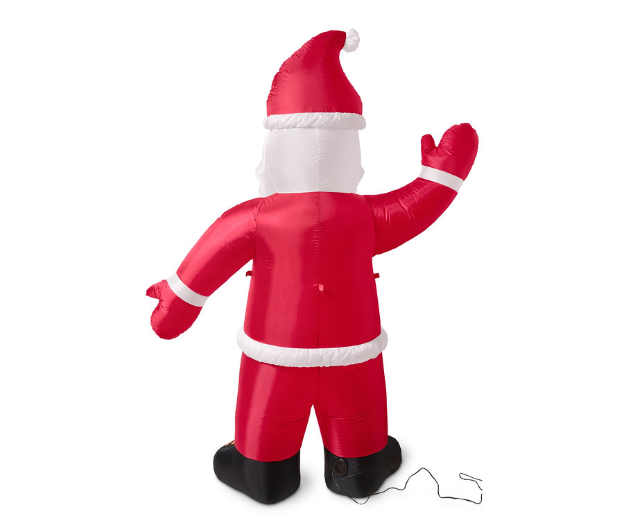 Pohled zezadu na nafukovacího Santa Clause s LED, XXL.