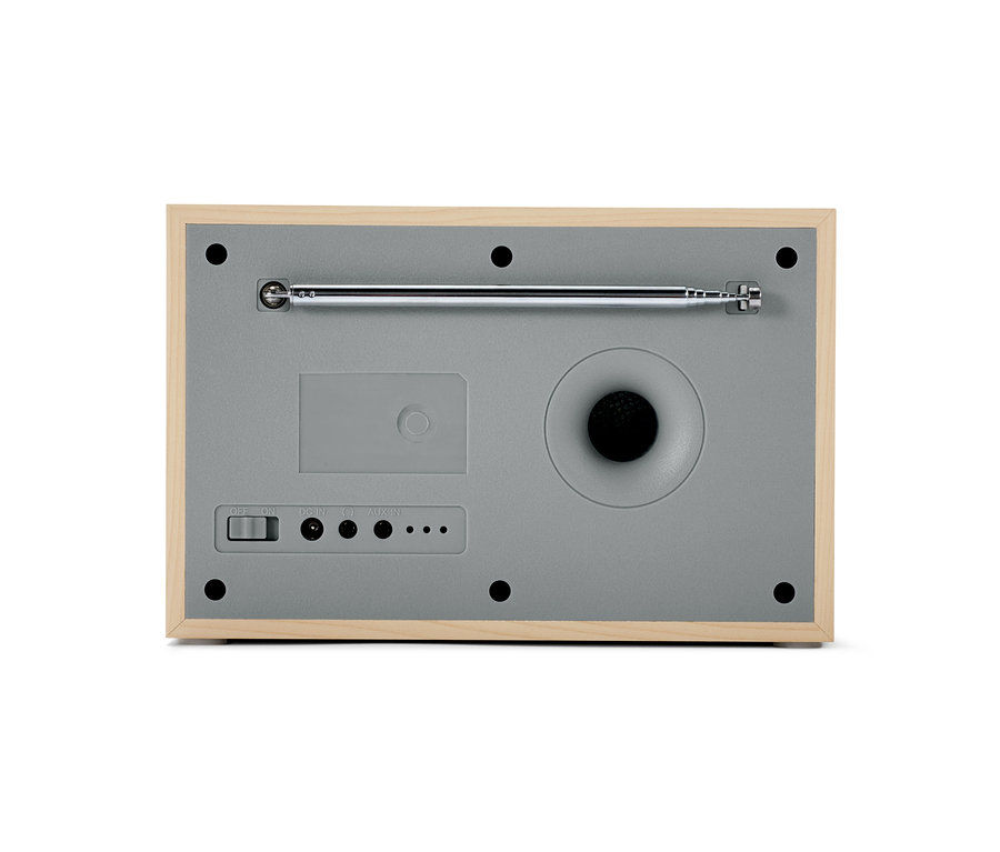 Zadní strana digitálního rádia DAB+/FM s Bluetooth® s teleskopickou anténou.