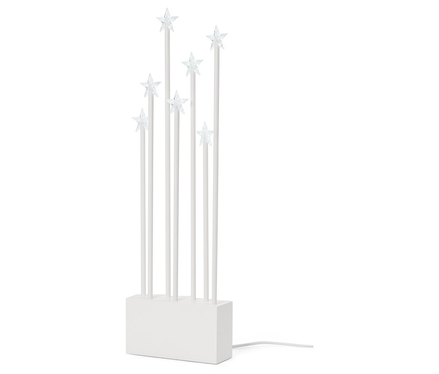 Bílé LED tyče s hvězdami, objekt.