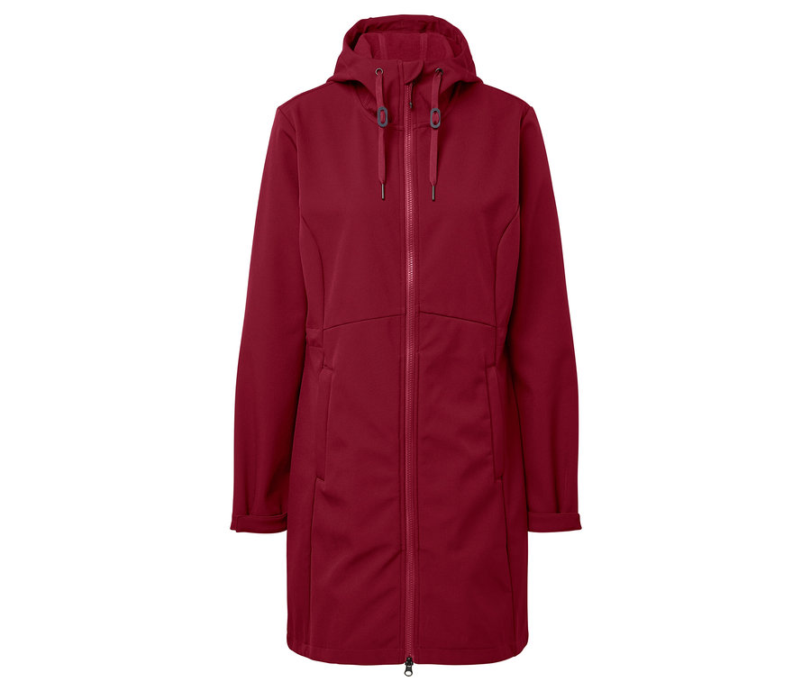 Vínová bunda s kapucí a zipem.