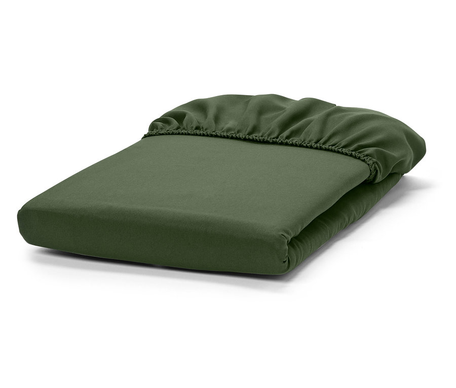 Složená zelená prostěradla s gumou.