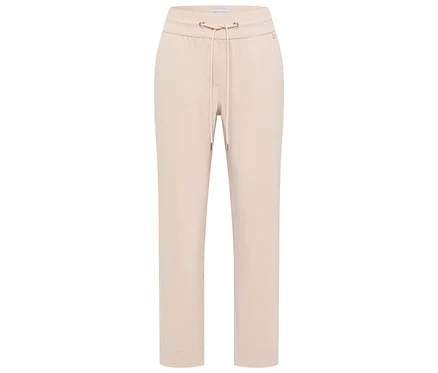 Světle béžové kalhoty joggpant CECIL »Tracey« s elastickým pasem a stahovací šňůrkou.