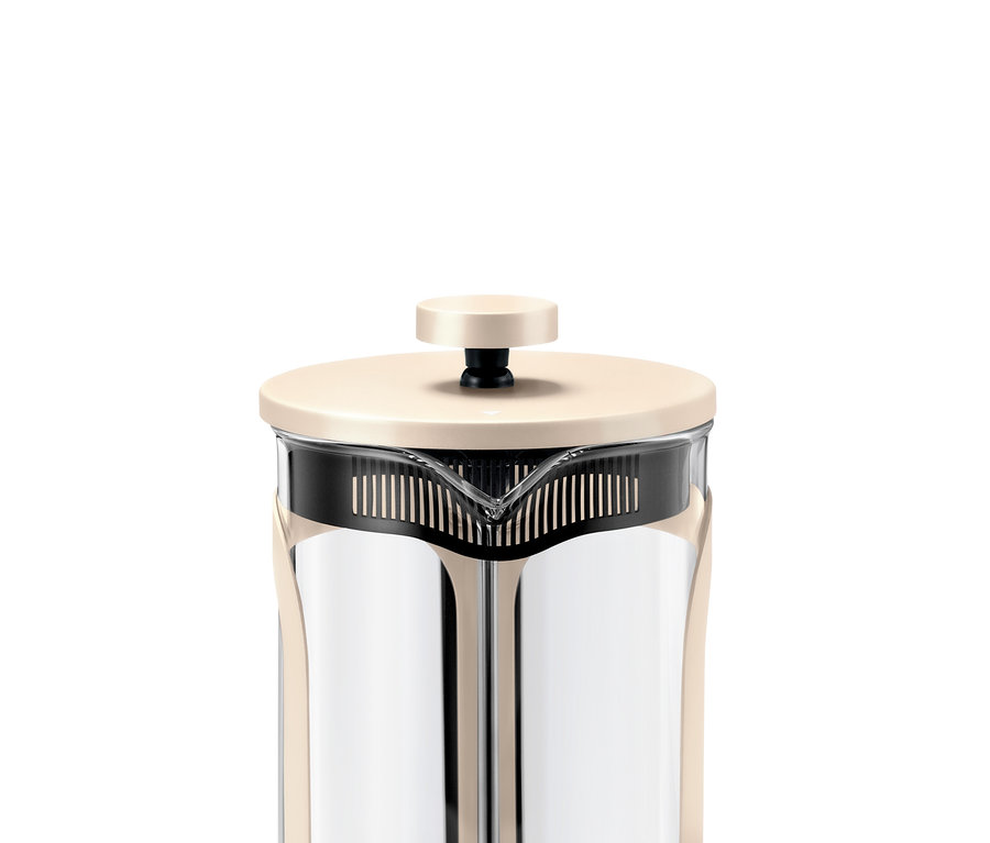 Detail béžové french press konvičky na 6 šálků.