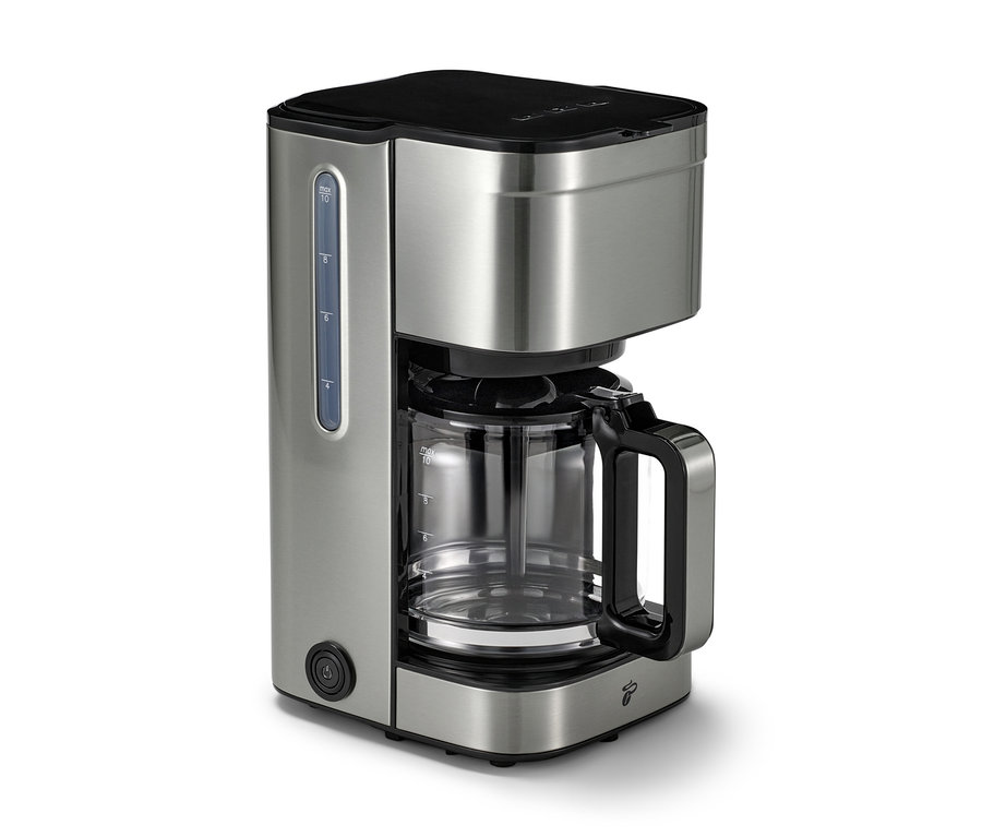 Detailní pohled na stříbrný překapávač na kávu »Let's Brew Elegant«.