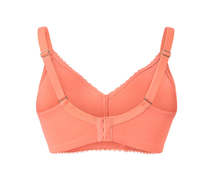 Pohled zezadu na měkkou podprsenku.