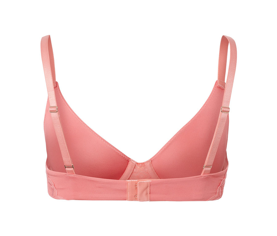 Pohled zezadu na meruňkovou podprsenku s kosticemi.