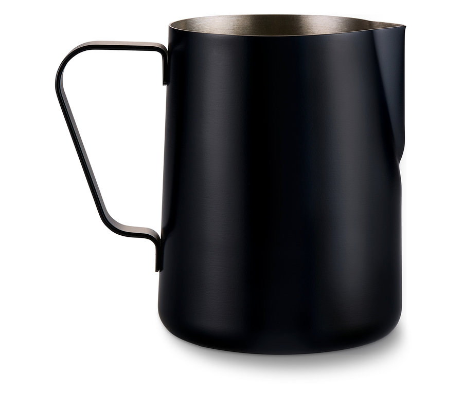 Konvička k napěňování mléka, černá