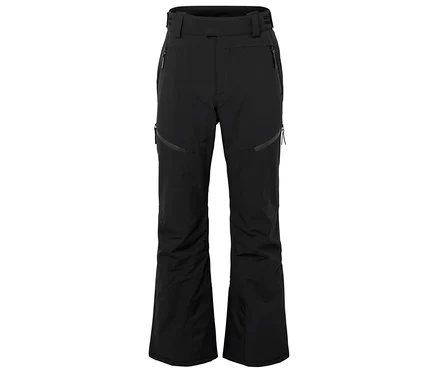 Černé lyžařské kalhoty s kapsami na zip.