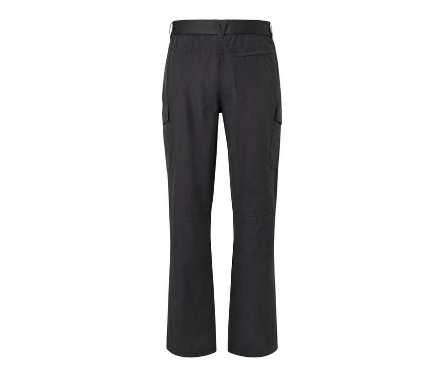 Černé outdoorové kalhoty s ochranou proti komárům.