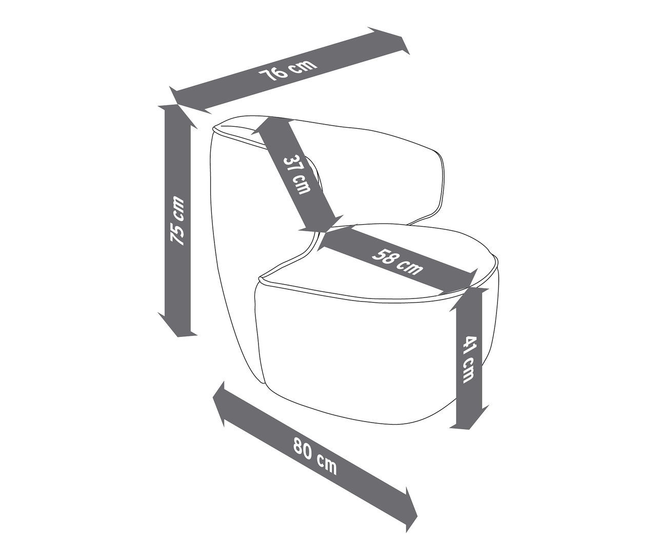 Rozměry otočného křesla.