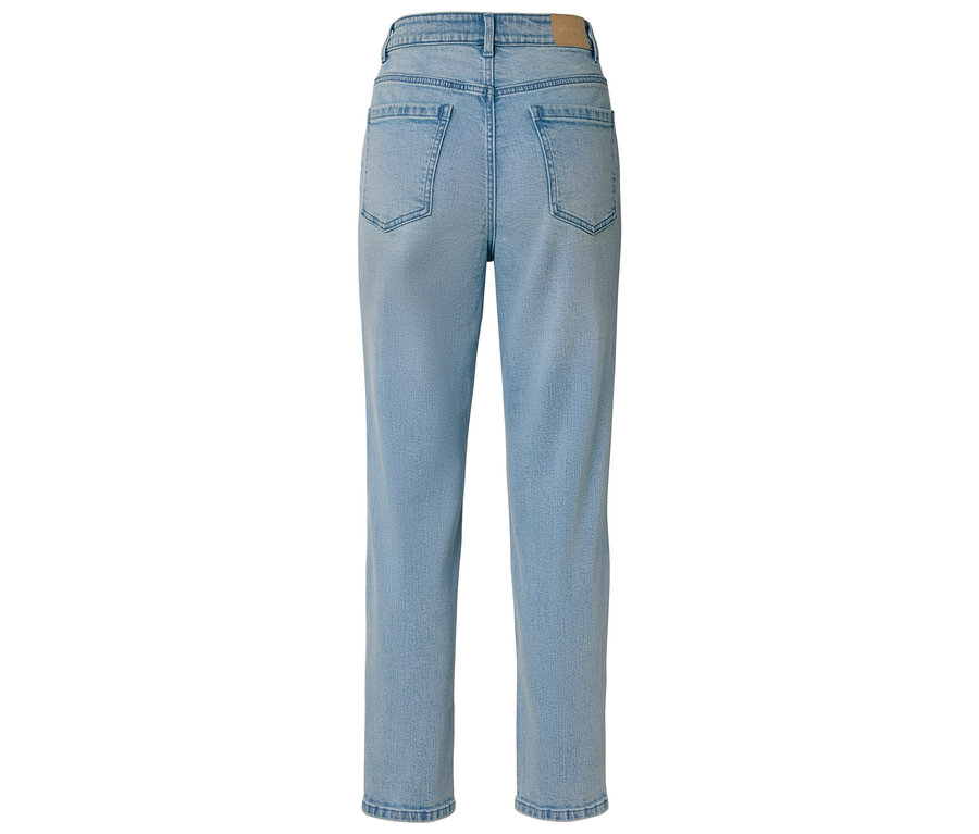 Světlé džíny zezadu.