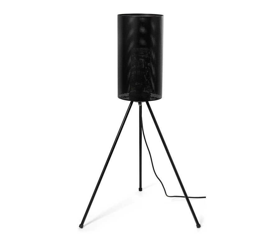 Černé zahradní třínohé LED svítidlo.