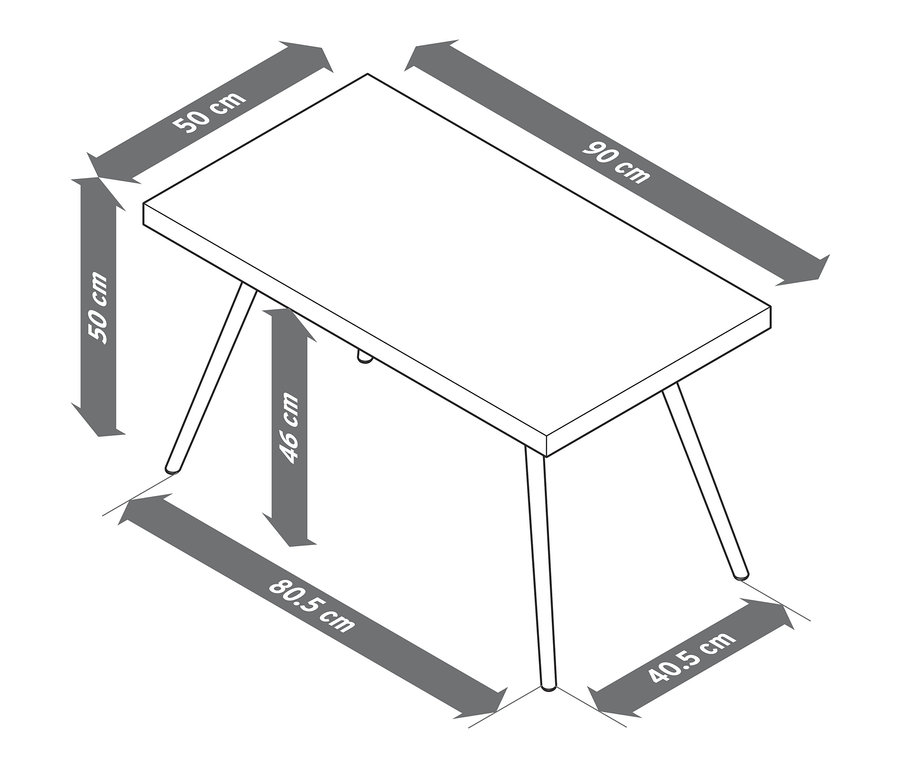 Rozměry konferenčního stolku s polycementovou deskou.