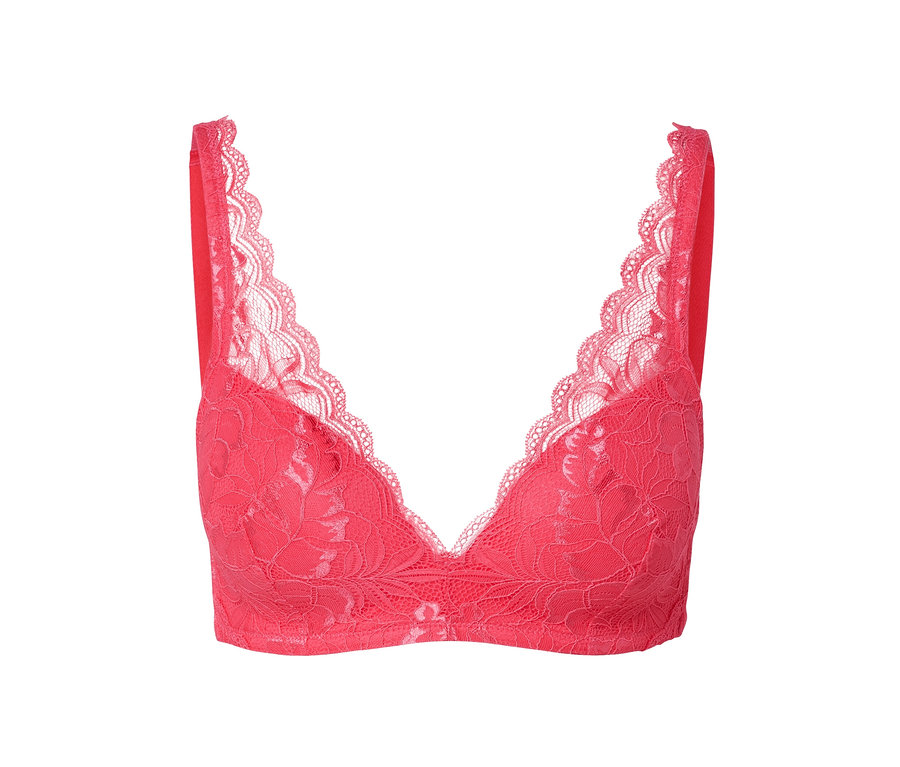 Červená podprsenka s měkkými košíčky.