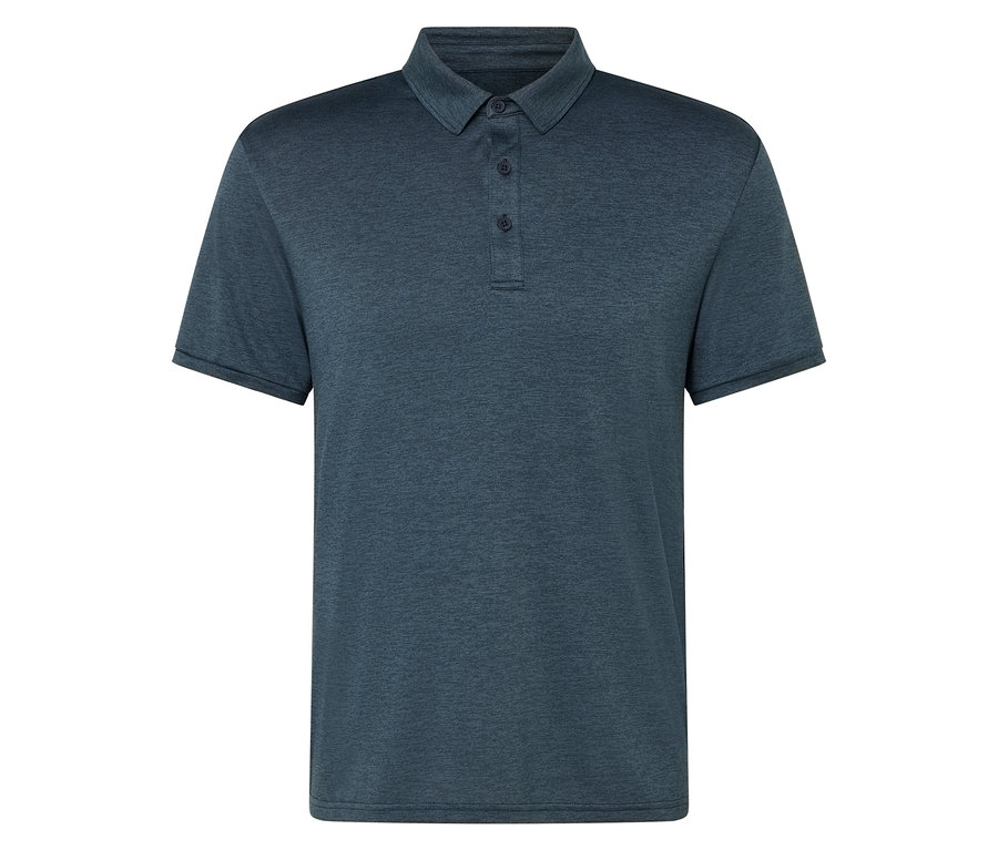 Tmavě modré polo tričko s knoflíčky.