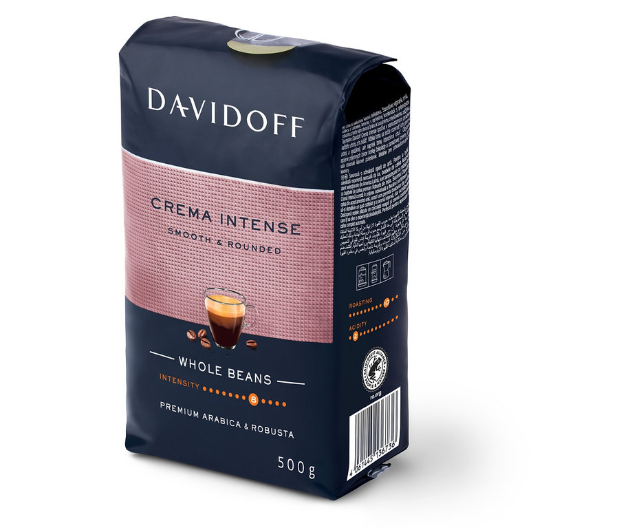 Balení zrnkové kávy Davidoff Crema Intense.