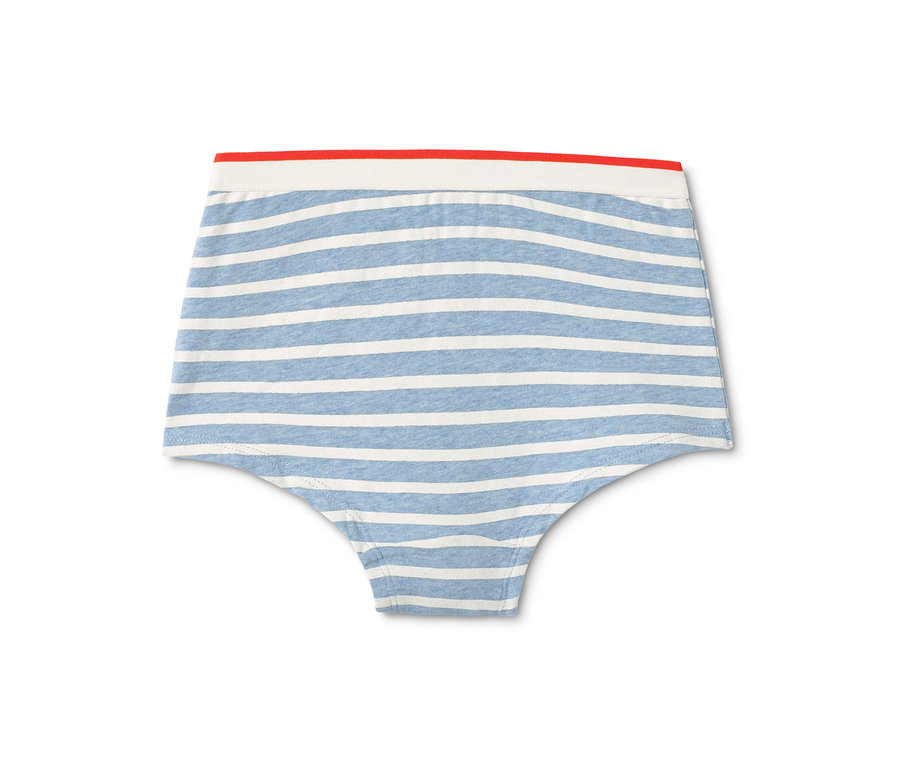 Modré dívčí kalhotky se sedmi kusy v balení.