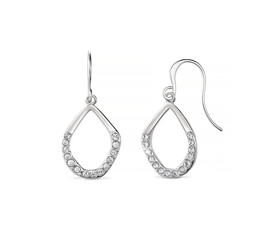 Dvoje náušnice zdobené kamínky Swarovski® ve tvaru kapky.