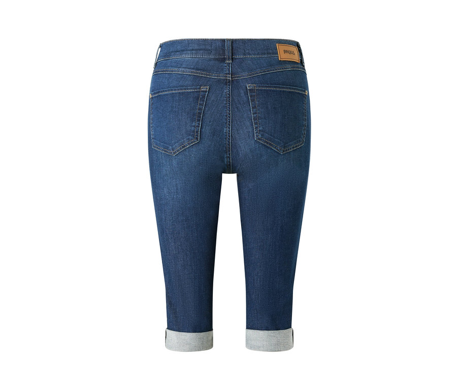 Pohled zezadu na džíny Angels »Capri Turn-Up«, slim fit, mid blue.