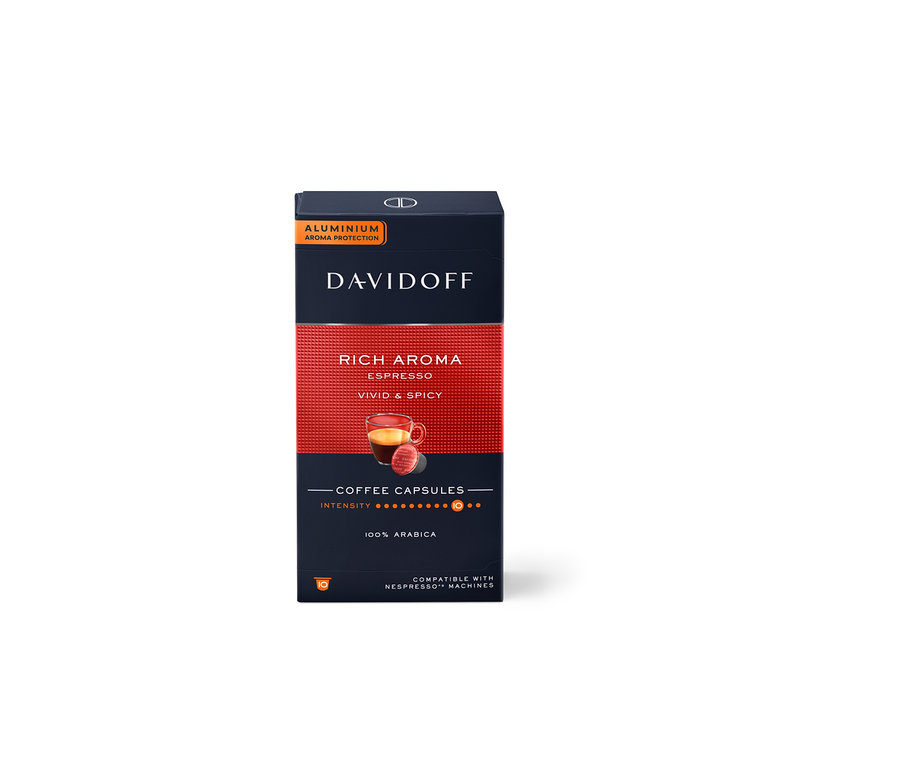 Balení kávových kapslí Davidoff Rich Aroma.