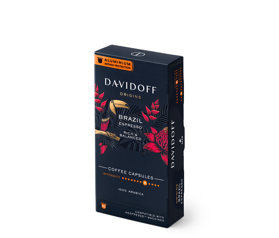 Balení kapslí DAVIDOFF CAFÉ ORIGINS Brazil.
