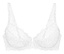 Bílý krajkový podprsenka Triumph Amourette W s vlnitým okrajem.