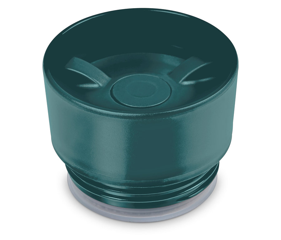 Víko na kelímek Coffee-to-go, proužky, v tmavě zelené barvě.