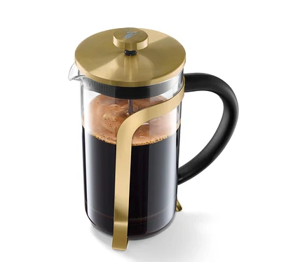 Zlatá konvička french press 800 ml na 6 šálků.