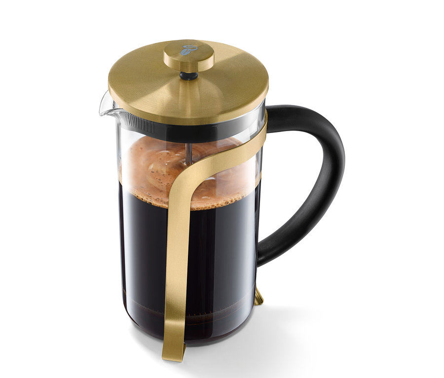 Zlatá konvička french press 800 ml na 6 šálků.