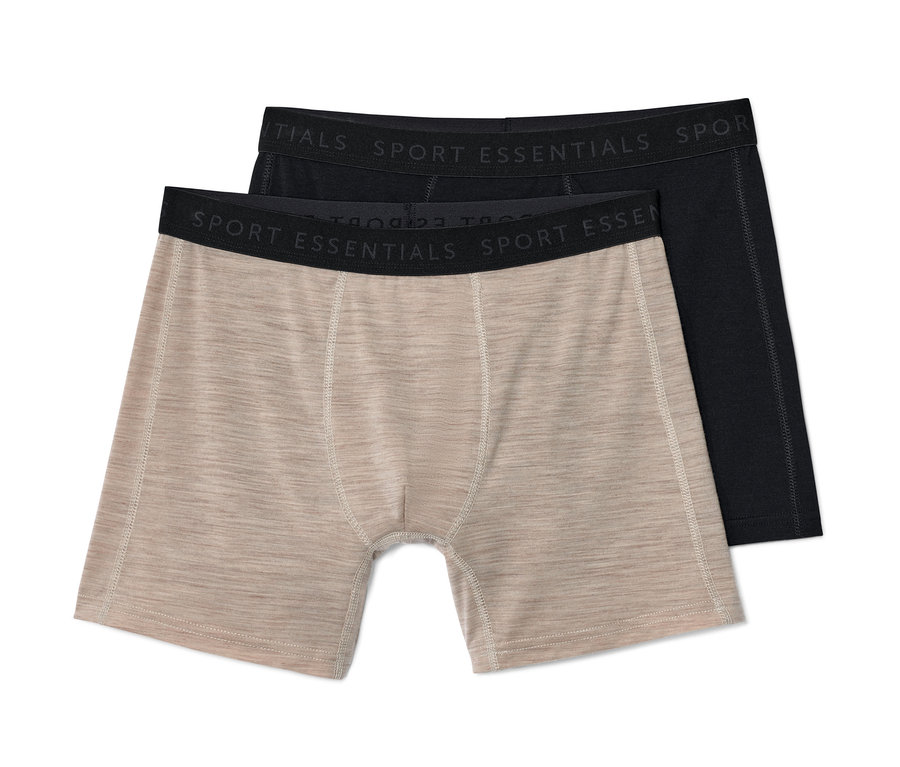 Dvoje béžové boxerky s merino vlnou.