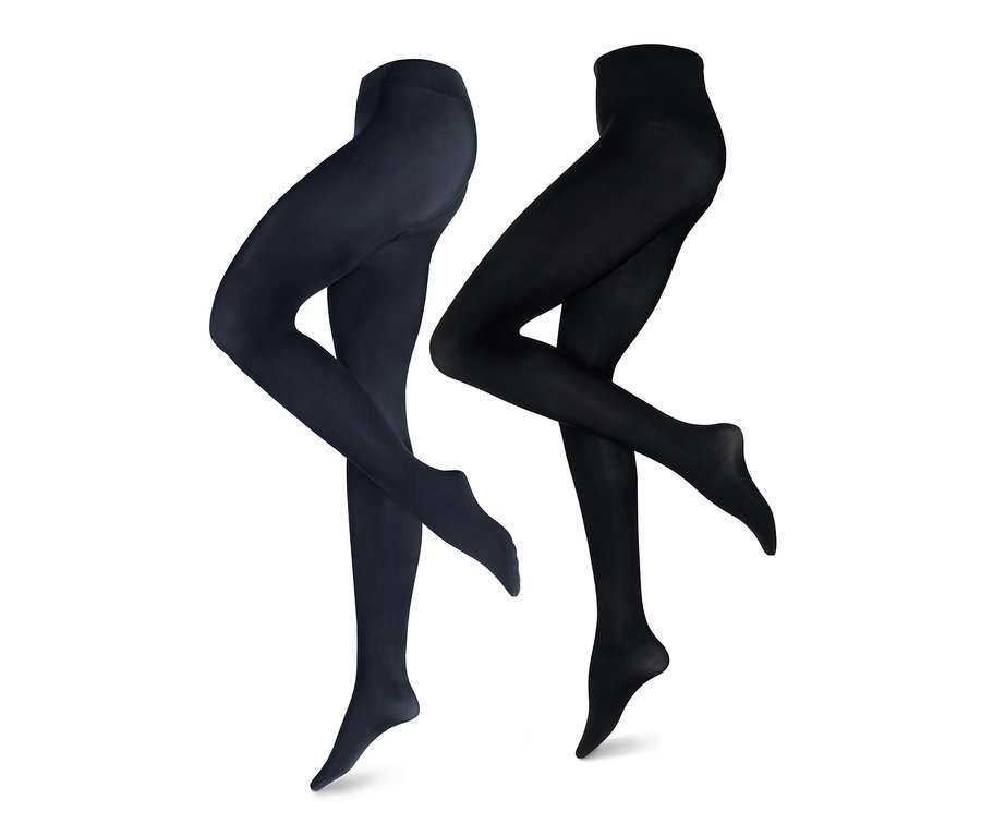 Dvoje jemné punčochové kalhoty.