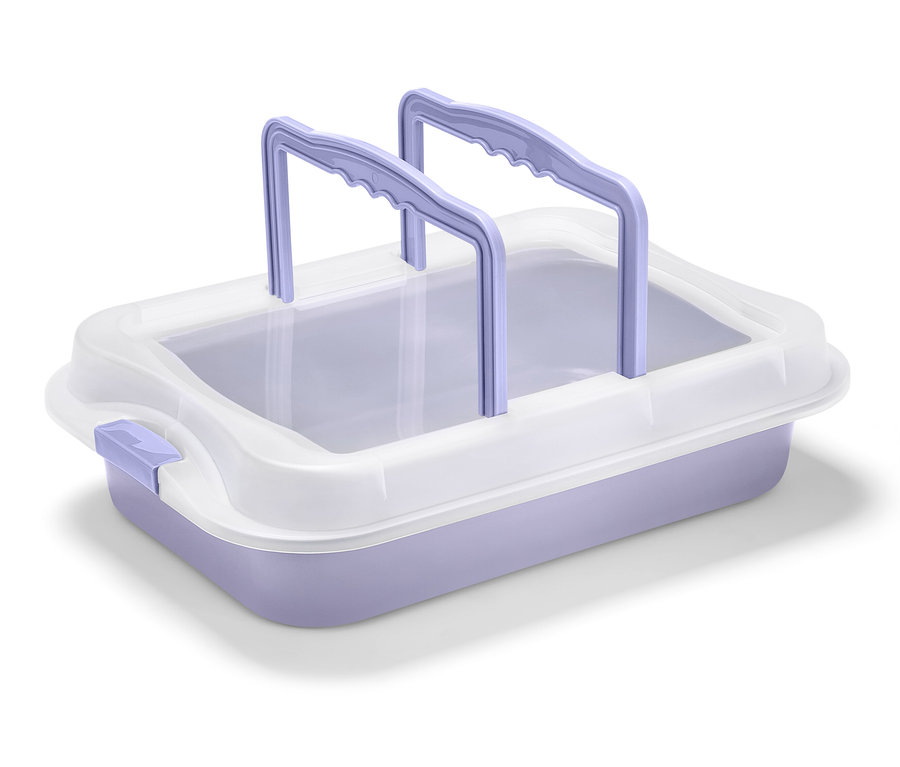 Fialový plech na pečení s víkem.