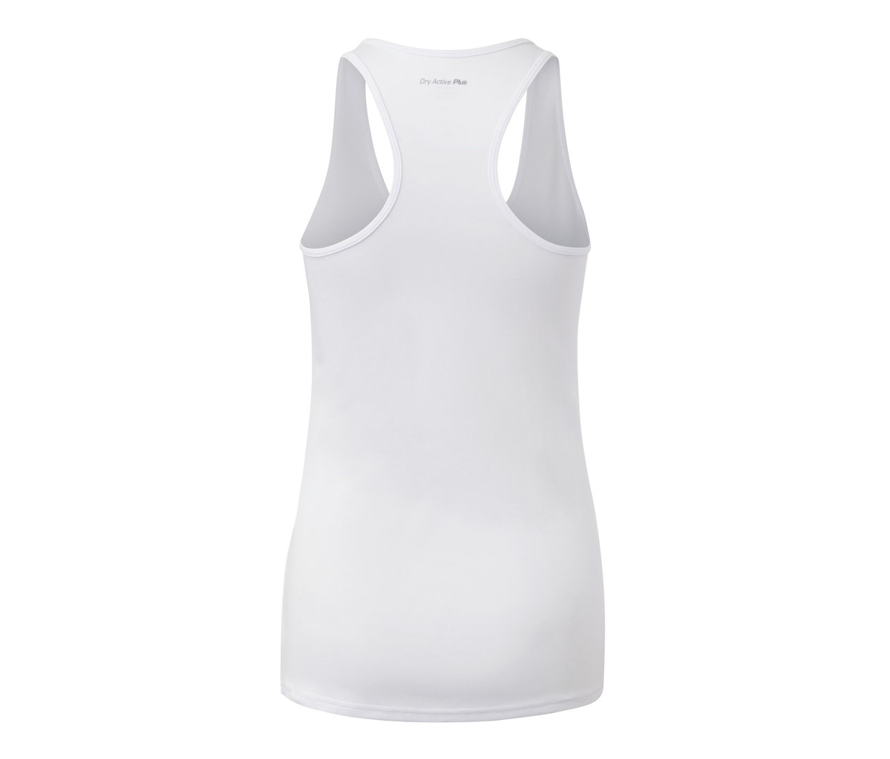 Zadní pohled na sportovní tričko s krátkým rukávem 2 v 1 královské modré barvy.