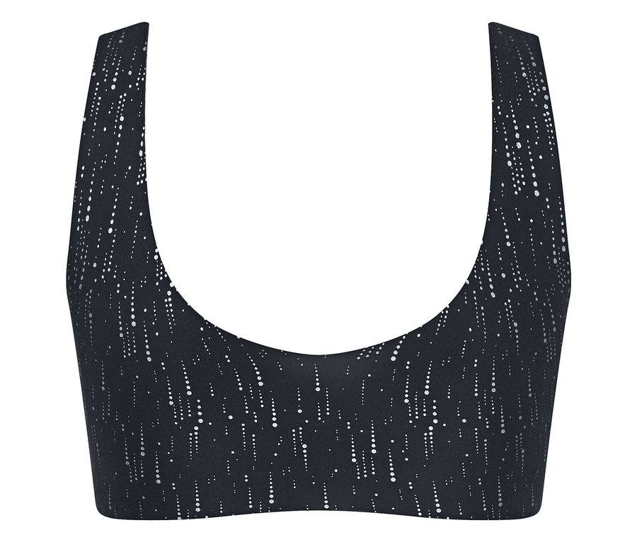Černý top sloggi ZERO Feel 2.0 Festive Top s celoplošným potiskem.