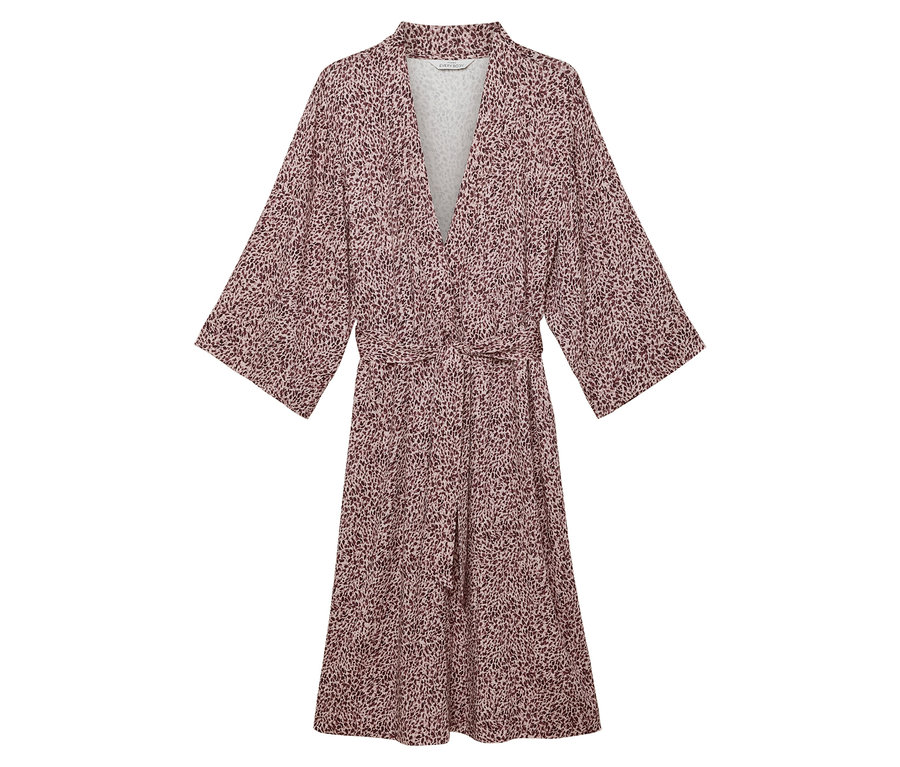 Celoplošné šaty se zvířecím potiskem a zavazováním v pase.